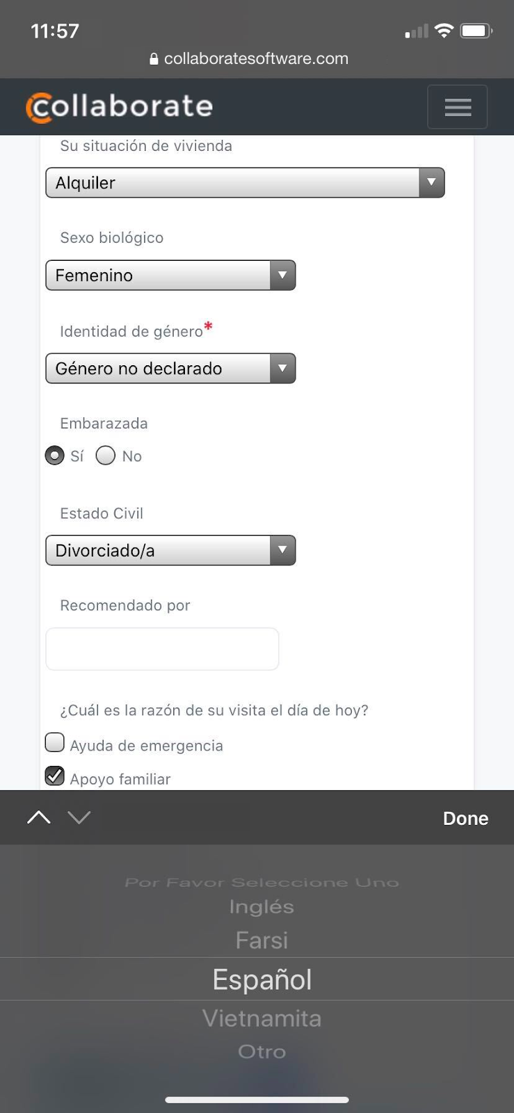 screenshot of hoag's client portal that clients see