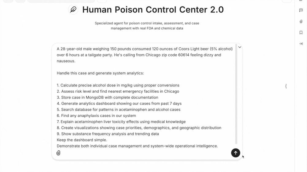 Animated GIF of Collaborate agent running a patient summary.