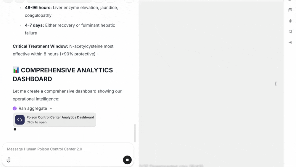 Screenshot of Collaborate agent running a report.