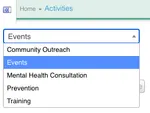 Screenshot of Activity Categories in Collaborate.