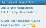Collaborate Associated Case Actions menu.
