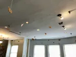 Ceiling with handmade butterflies.