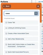 Search functionality in Collaborate help widget.