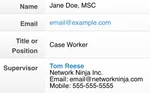 Screenshot of contact info Collaborate.