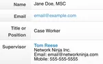 Screenshot of contact info Collaborate.