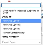 Screenshot of a dropdown with several follow up options.