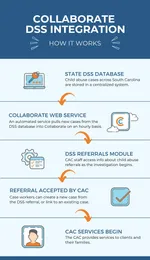 Infographic showing the DSS data integration process from beginning to end.