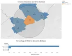 Screenshot of drive distances map for forensic interviewers.