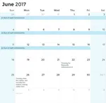 Month of June in a Calendar.