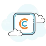 Illustration of the Collaborate logo in the clouds.