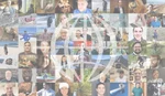 Stitched together photos of people working at Network Ninja.