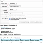 Screenshot of a 1-click SASP report in Collaborate.