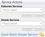 Collaborate Service Actions menu.
