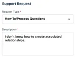 Screenshot of support request in Collaborate.
